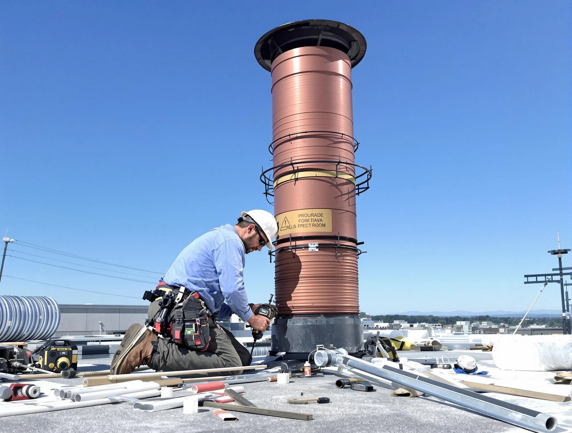 Installed chimney liner by Petersburg Chimney Sweep in Petersburg, VA