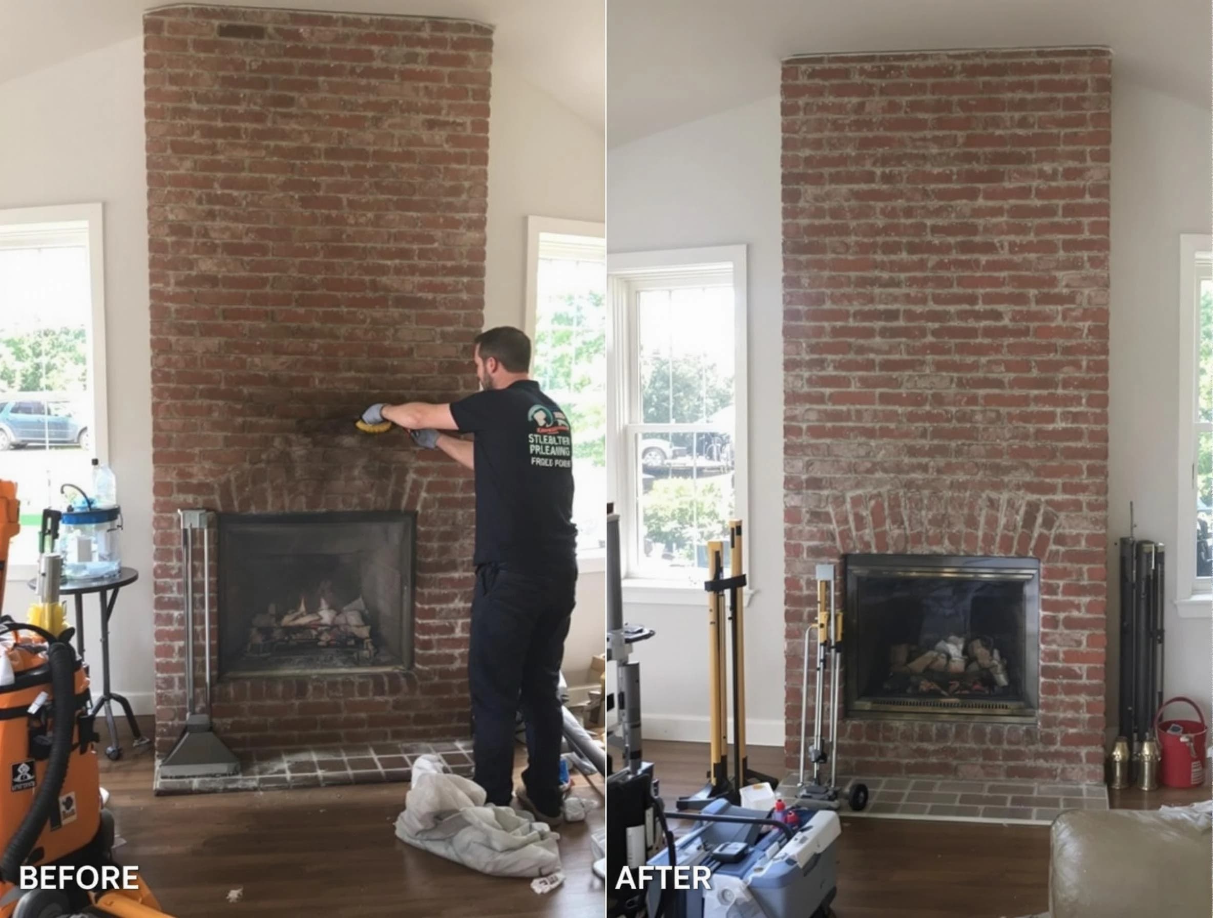 Finished chimney sweeping service by Petersburg Chimney Sweep in Petersburg, VA