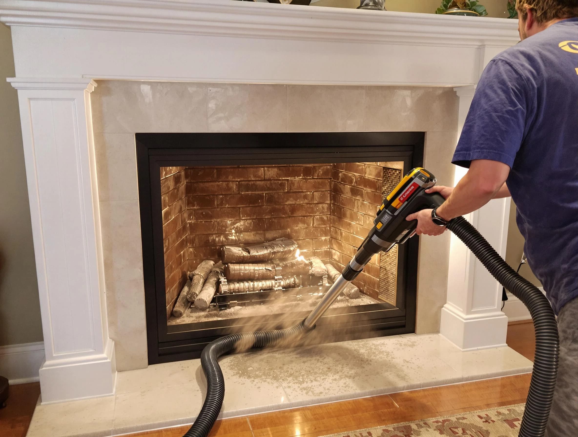 Fireplace cleaning performed by Petersburg Chimney Sweep in Petersburg, VA