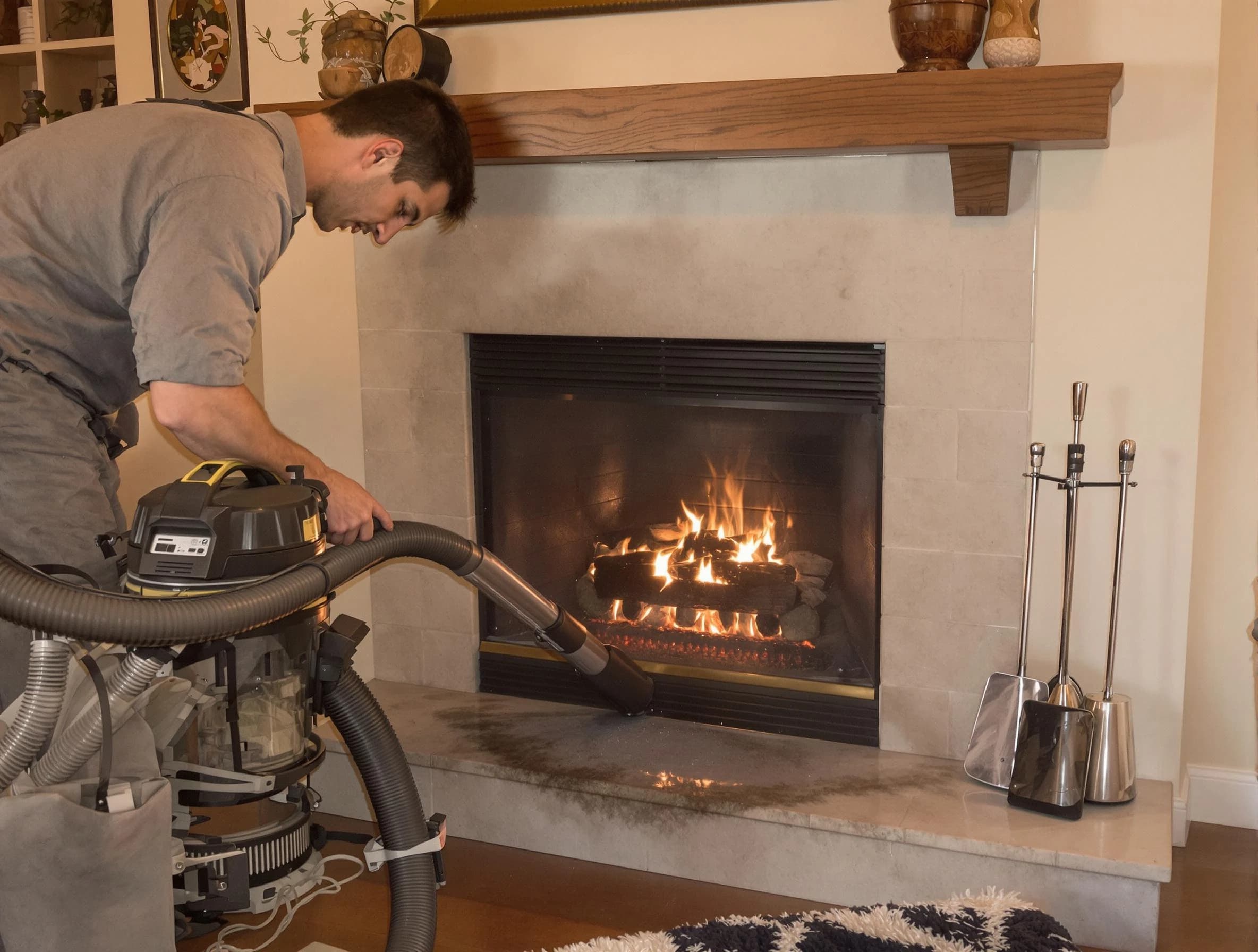 Routine fireplace upkeep by Petersburg Chimney Sweep in Petersburg, VA