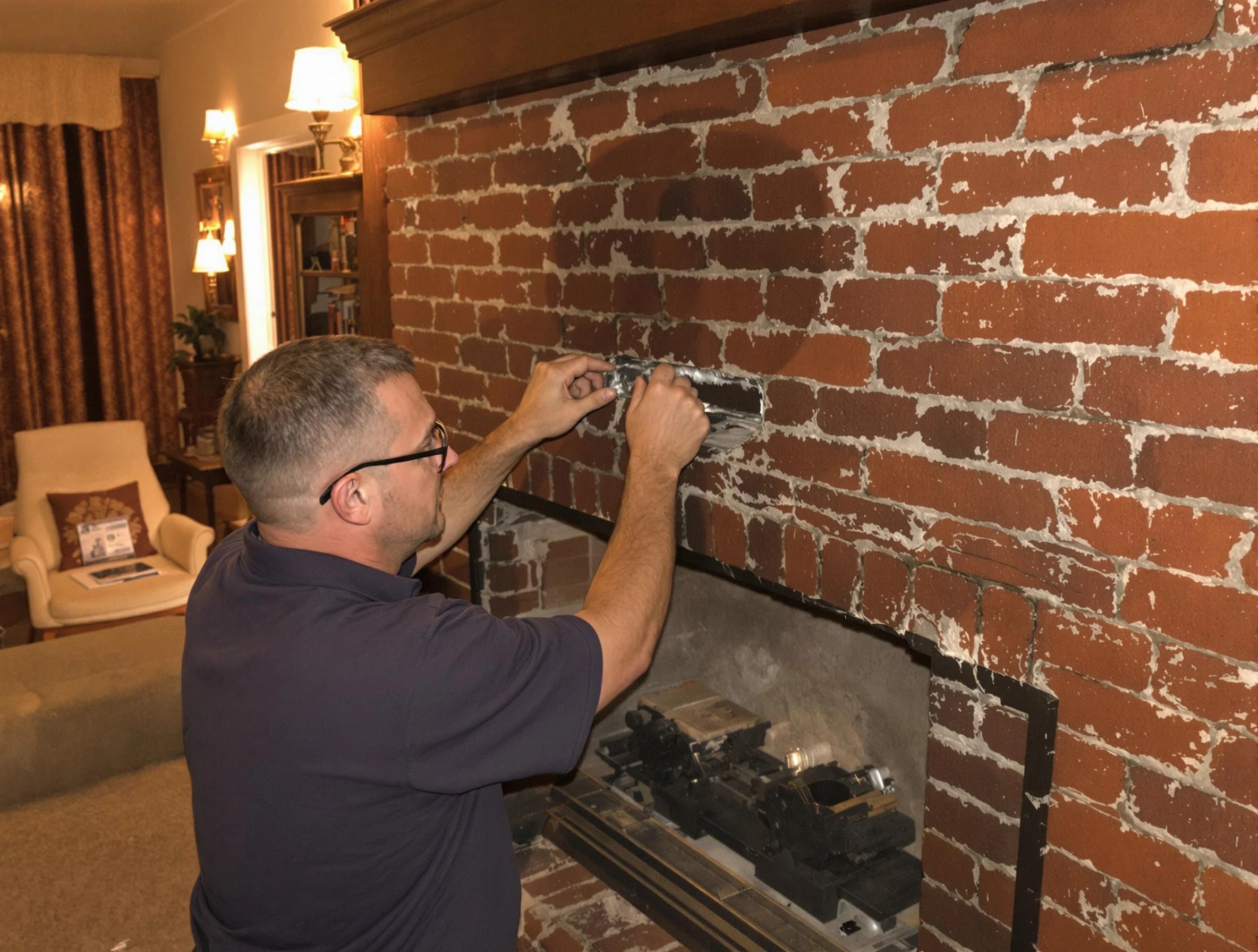 Petersburg Chimney Sweep expert fixing a fireplace in Petersburg, VA