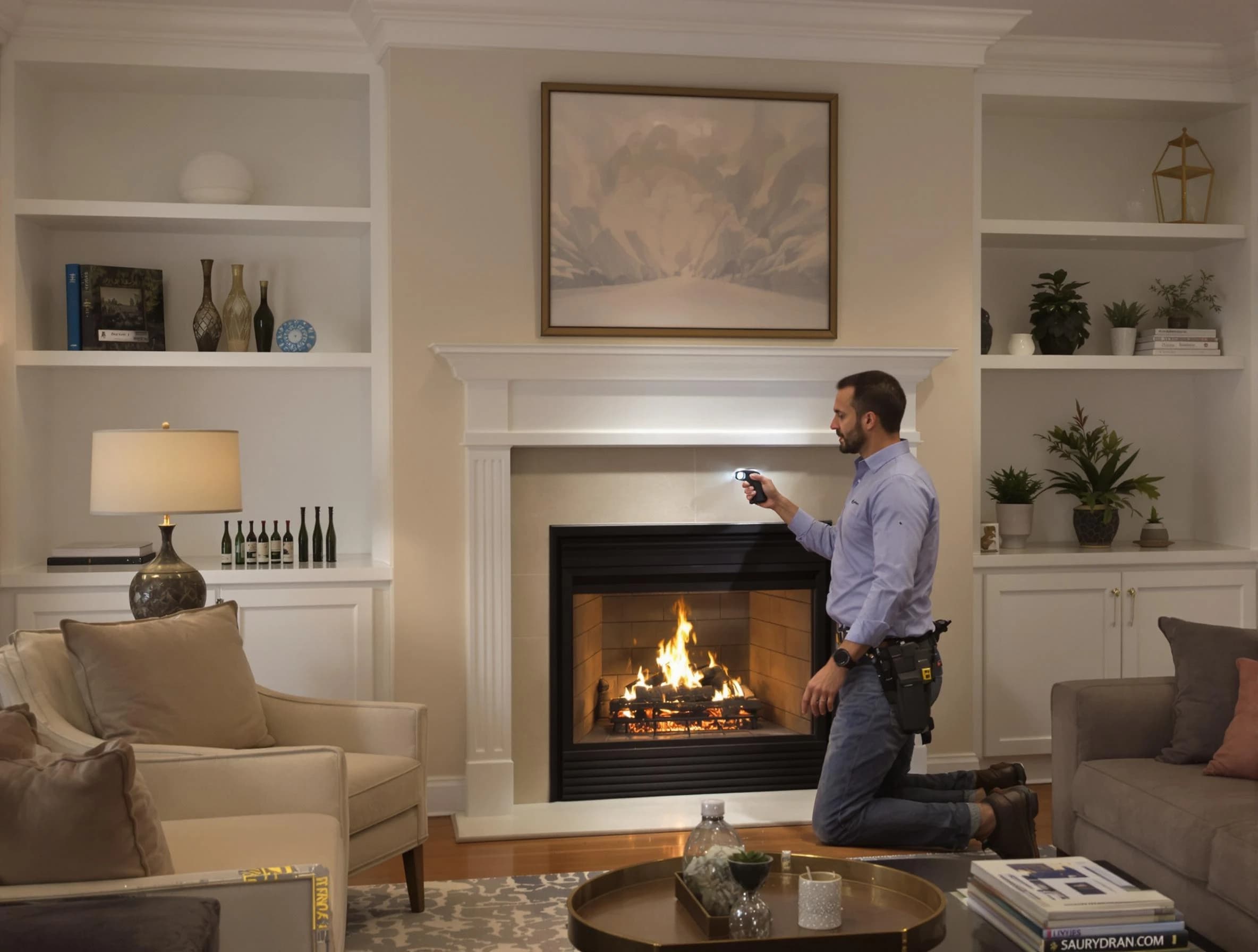 Petersburg Chimney Sweep conducting a fireplace safety inspection in Petersburg, VA