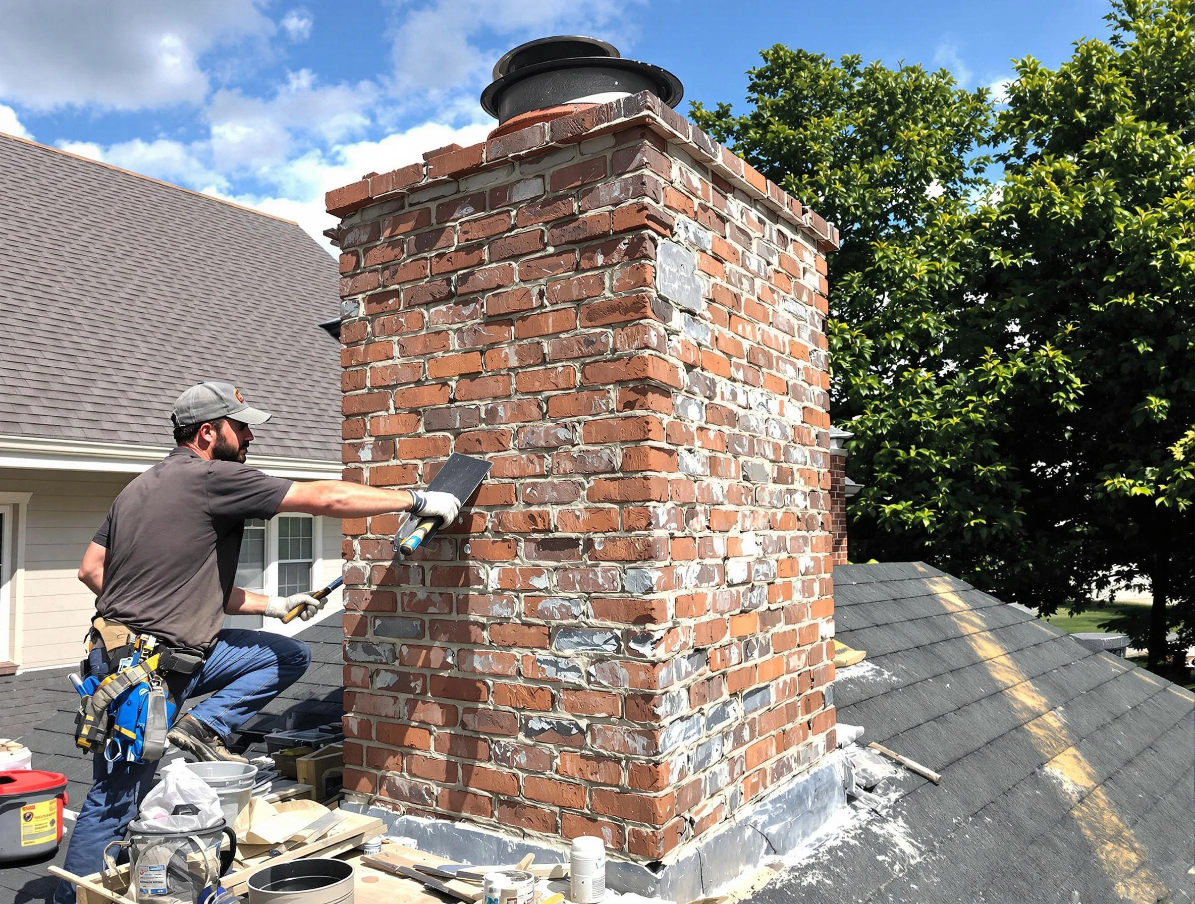 Completed chimney rebuild by Petersburg Chimney Sweep in Petersburg, VA