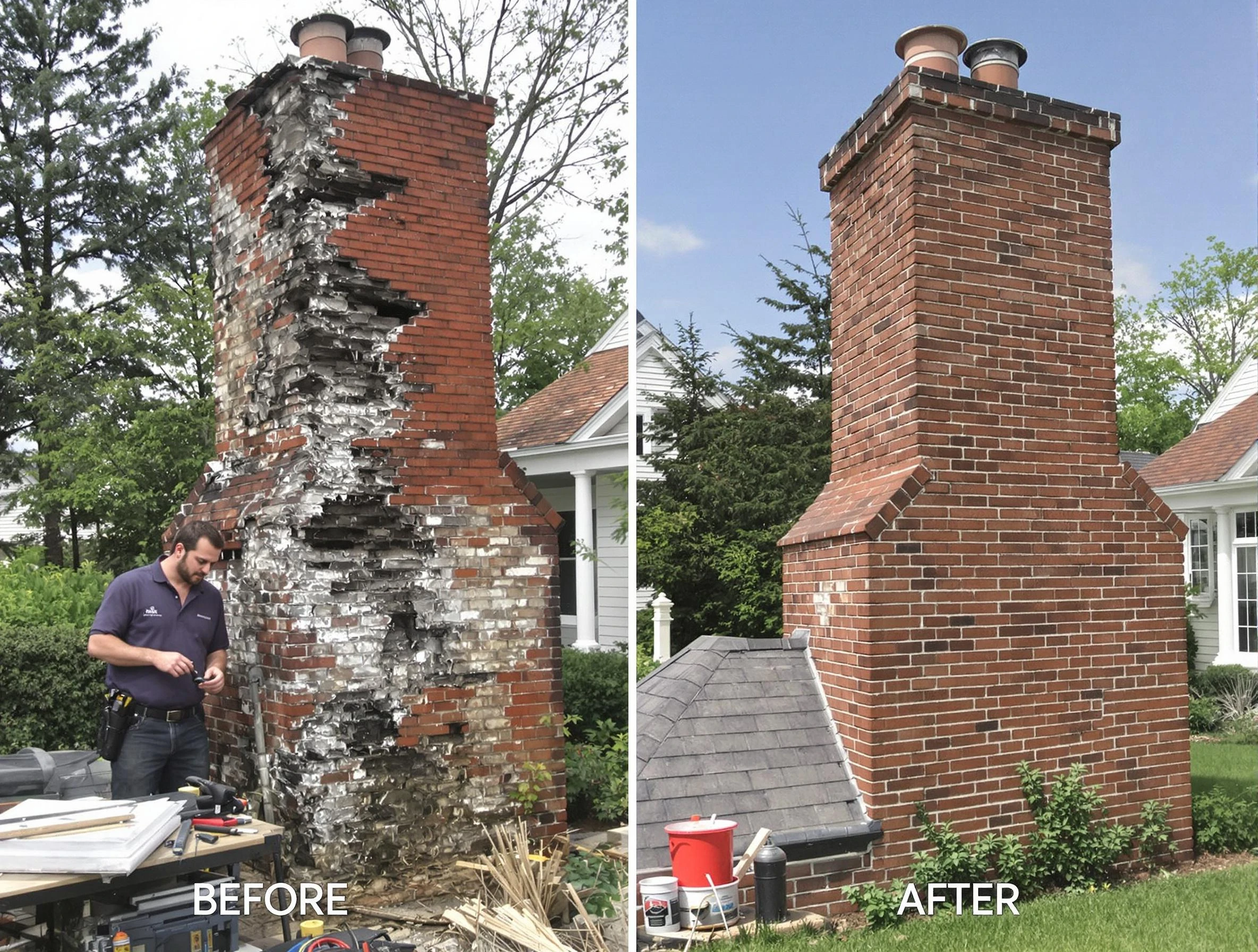 Petersburg Chimney Sweep performing a full chimney restoration in Petersburg, VA